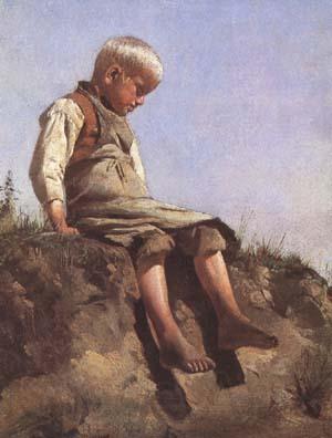 Franz von Lenbach Young boy in the Sun (mk09) Spain oil painting art